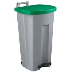 Rossignol - Poubelle mobile à pédale 90L BOOGY - gris/vert - vert plastique 56358_0