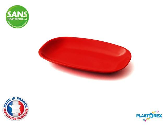 RAVIER OVALE 17,5 X 11 CM MELAMINE ROUGE