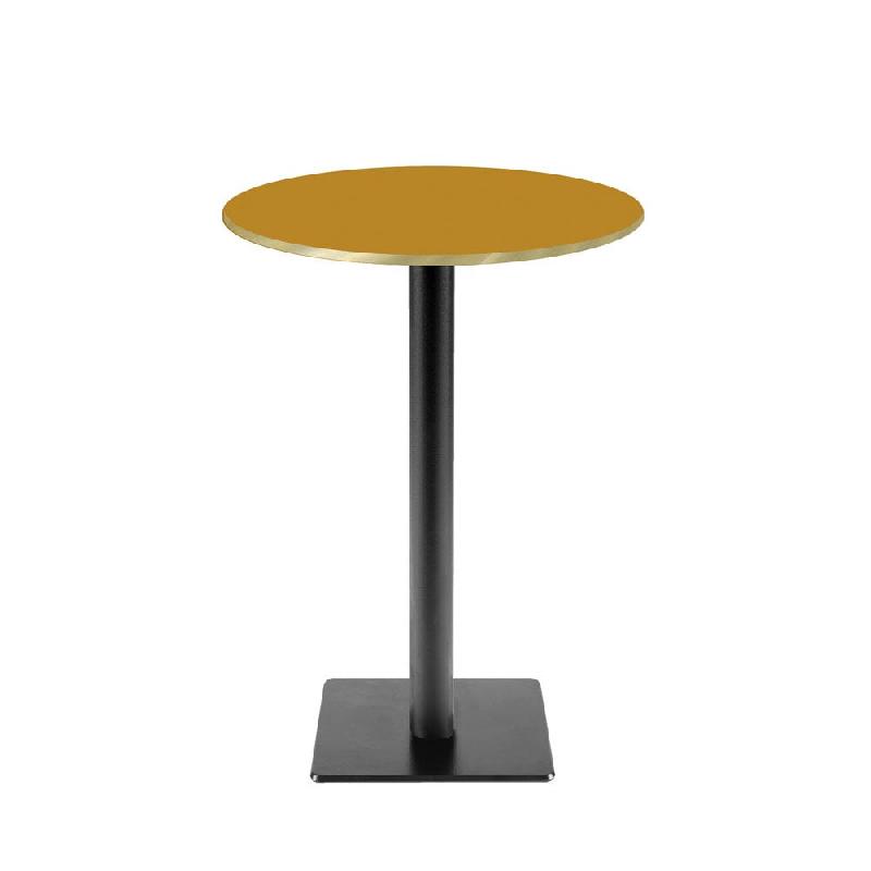 RestooTab - Mange-debout Milan T Ø50cm ocre maggese chants couleur laiton - marron fonte TB-MITFF-R50M-MAGG-LAI_0