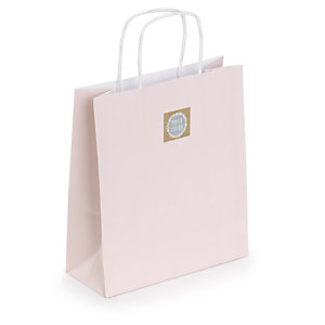 MINI SAC KRAFT ROSE À POIGNÉES TORSADÉES 18 X 22 X 8 CM