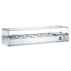 Saladette à Poser Réfrigérée Série Afistar - 5 à 10 Bacs GN 1/4 - AFI Collin Lucy - l120- L120- P33.5- h43.5- Inox - blanc inox 0652733368287_0