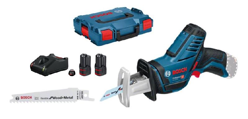 SCIE SABRE 12V GSA 12V-14 + 2 BATTERIES 2.0 AH + CHARGEUR EN COFFRET L-BOXX - BOSCH - 060164L90D