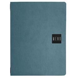 Set 12 porte-menu A4 Stil Casa, polyuréthane, 24,3x31,6 cm, 3 enveloppes plastiques, élastique, bleu ciel. - PM2C-SKD-MN-SN_0