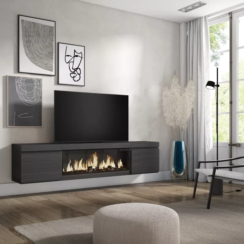 SKRAUT HOME - MEUBLE TV, BANC TéLé, 208X35X45CM, POUR LES TV JUSQU'à 80