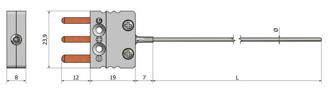 Sonde à résistance chemisée (RTD) - Sortie connecteur miniature - PM10 - Pt100, Pt500, Pt1000_0