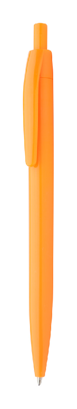 Stylo à bille coloré en plastique - encre noire - couleur orange - poids 5,5g_0