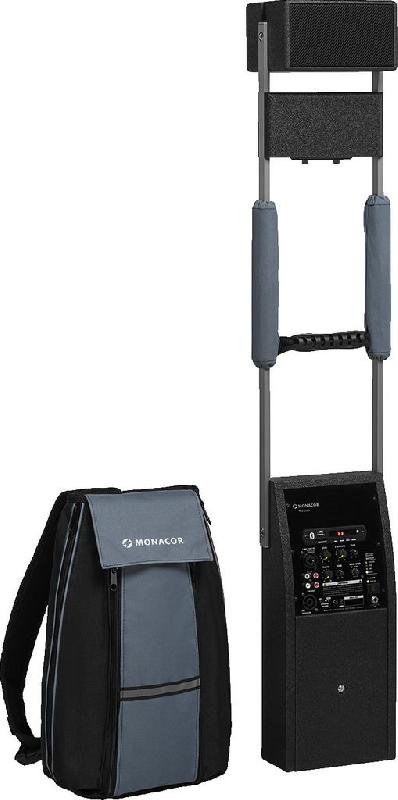 Système amplifié portable PAS 254D MONACOR - Bluetooth 80W - Amplificateur classe D avec accessoires_0