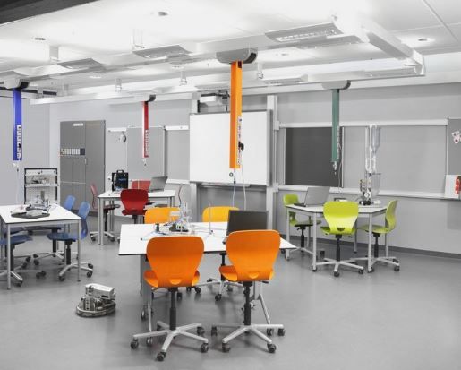 Système de médias au plafond pour la fourniture des connexions d'électricité, de données et d'air comprimé - Powerlift_0