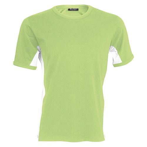 T-SHIRT BICOLORE EQUIPE VERT LIME BLANC