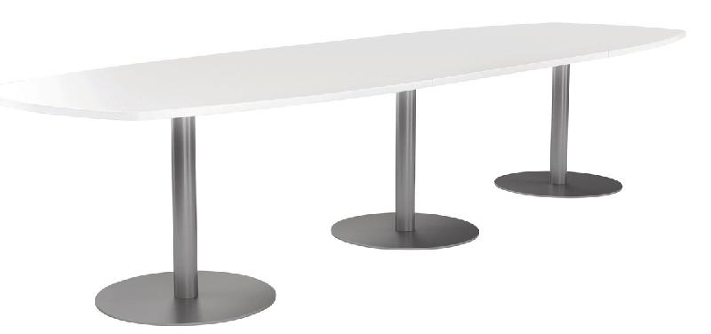 TABLE CONFÉRENCE ELGA PIED COROLLE 360X113 CM PLATEAU MÉLAMINÉ BLANC/ALU - MANUTAN COLLECTIVITÉS