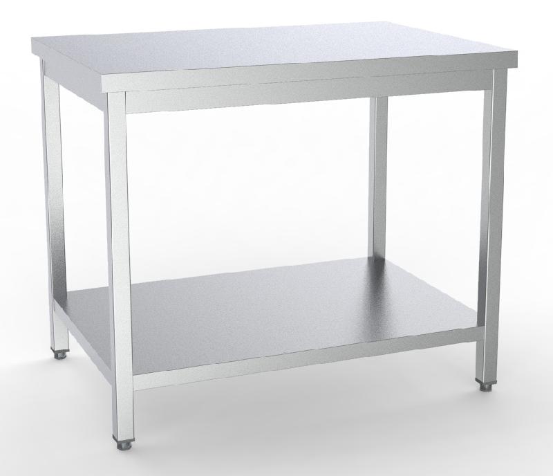 Table inox de travail avec étagère démontable profondeur 600mm long... - P7333.0063_0