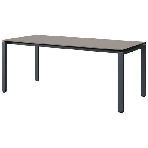 TABLE MALIBU 180X80 T5 SOUDÉ STRA GRIS U727/NOIR GRIS 7016