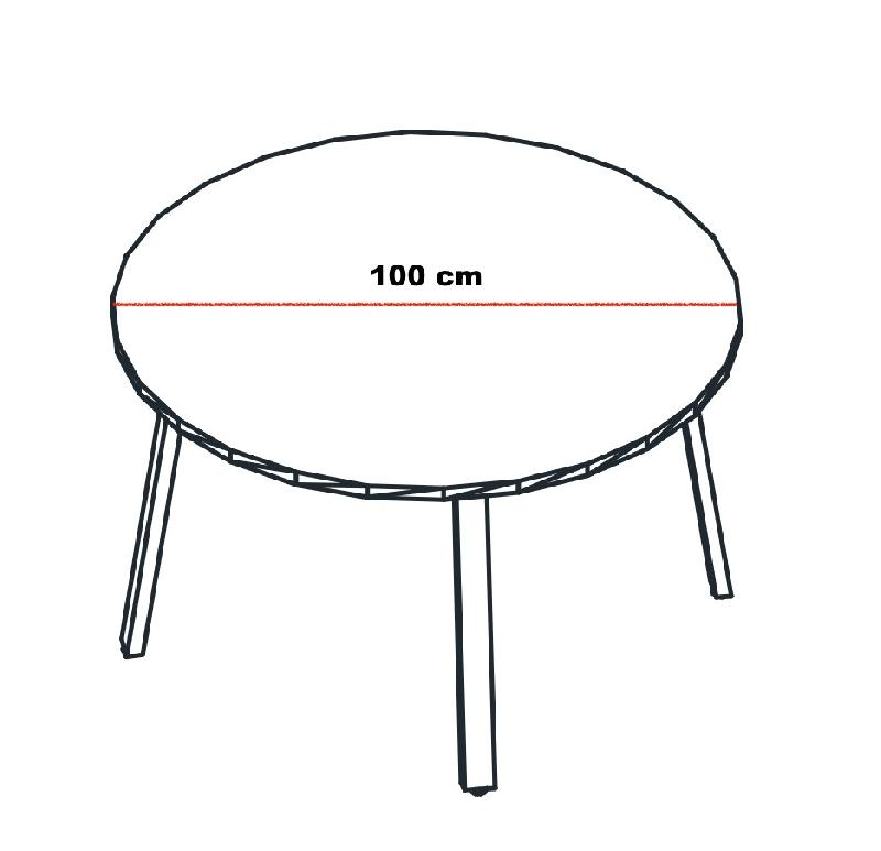 Table ronde pieds en bois Ogi - MDD. - 100, Gris_0