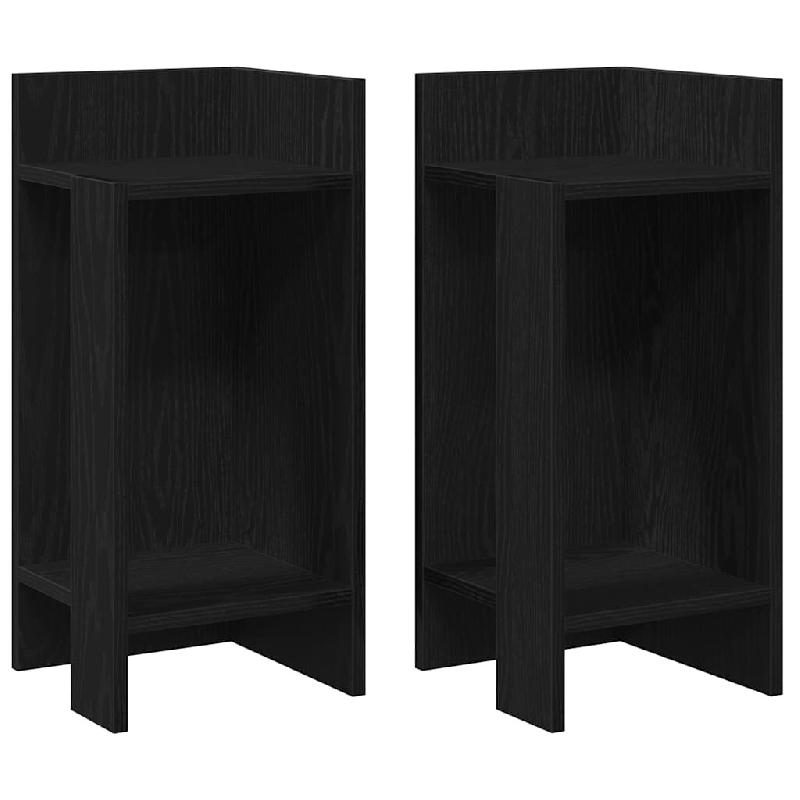 Tables d'appoint 2 pcs avec étagère noir 25,5x27x60 cm Modèle Apex Horizon - 858545_0