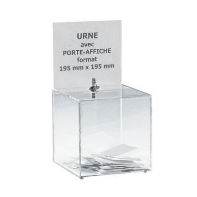 Urne transparente 400 bulletins avec porte-affiche_0