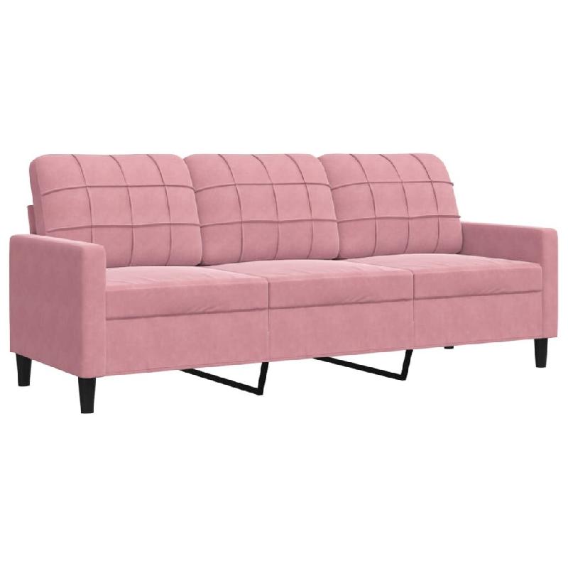 VidaXL Canapé à 3 places Rose 180 cm Velours Modèle Zerlissex - 4007637_0