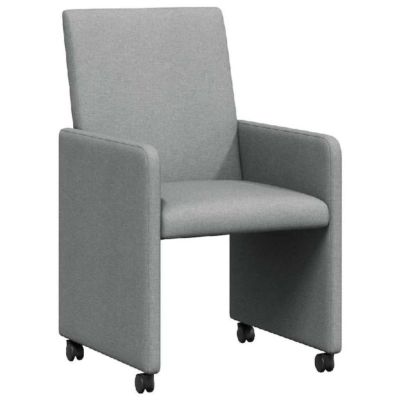 VidaXL Chaises de Salle à Manger avec Roues 2 pcs Gris clair tissu Modèle Nova Chic - 42017807_0
