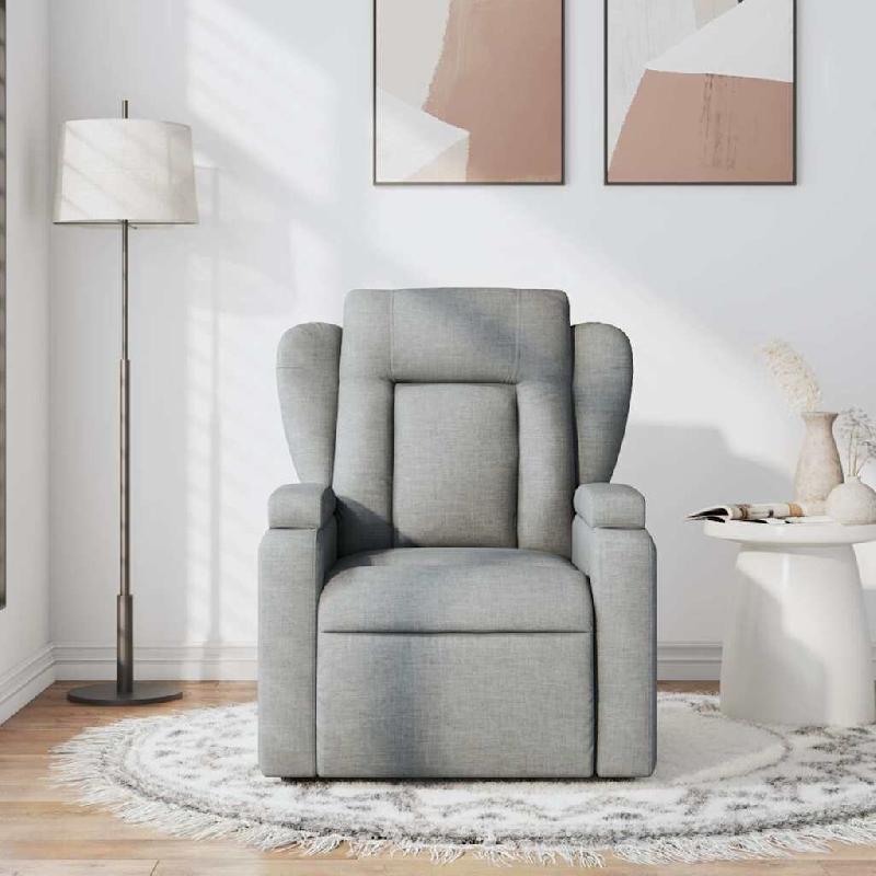 VidaXL Fauteuil de massage inclinable Gris clair Tissu Modèle Dervella - 8721012200616_0