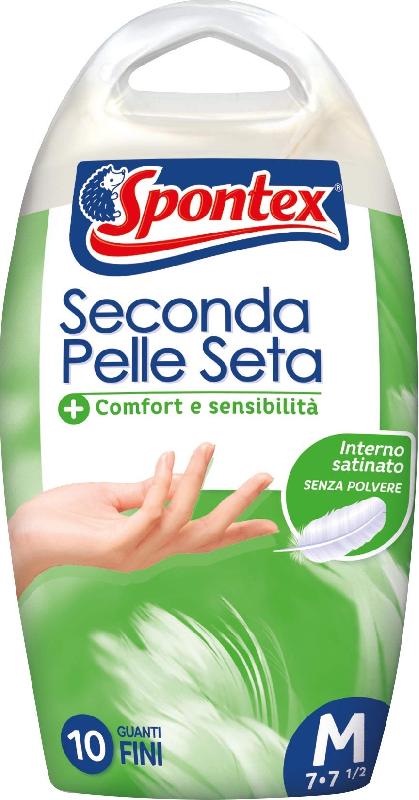 Spontex gants jetables - Getta Seconde Peau Soie x10 - grande taille - latex satiné_0