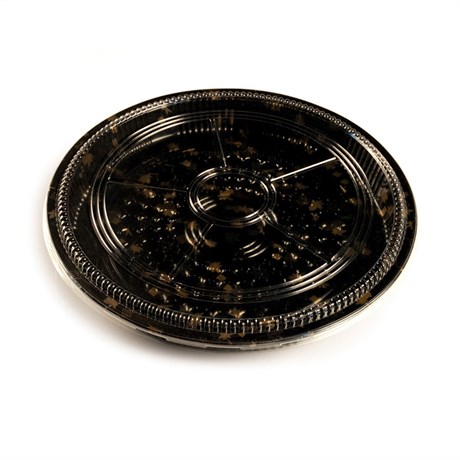 ASSIETTE + COUVERCLE POUR SUSHI D. 35.6X6.4 CM NOIR PS (VENDU PAR 120)