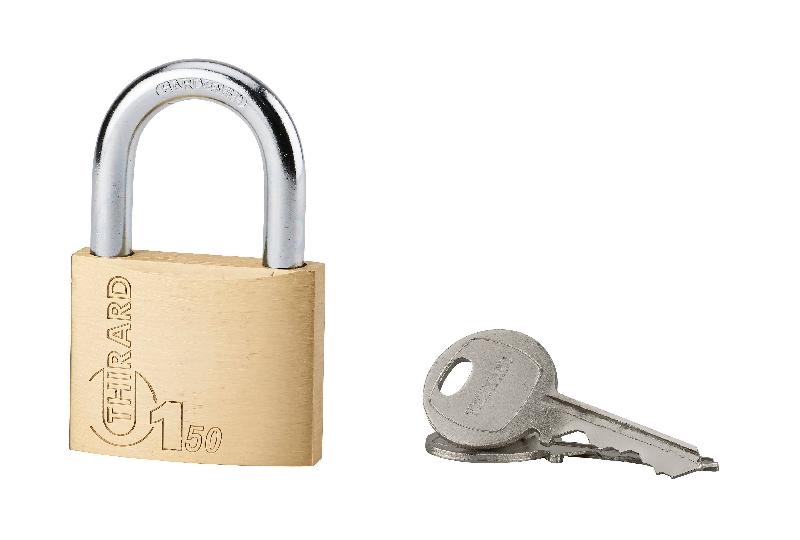 Cadenas à clé Type 1 - 50 mm - Corps laiton monobloc - Marque Thirard - Garantie 10 ans_0