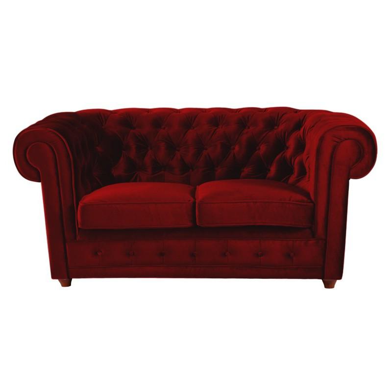 CANAPÉ CHESTERFIELD 2 PLACES ROUGE_0