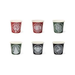 Excelsa lot de 6 tasses à café Christmas Stamp porcelaine 9 cl multicolore - multicolore porcelaine 66045_0