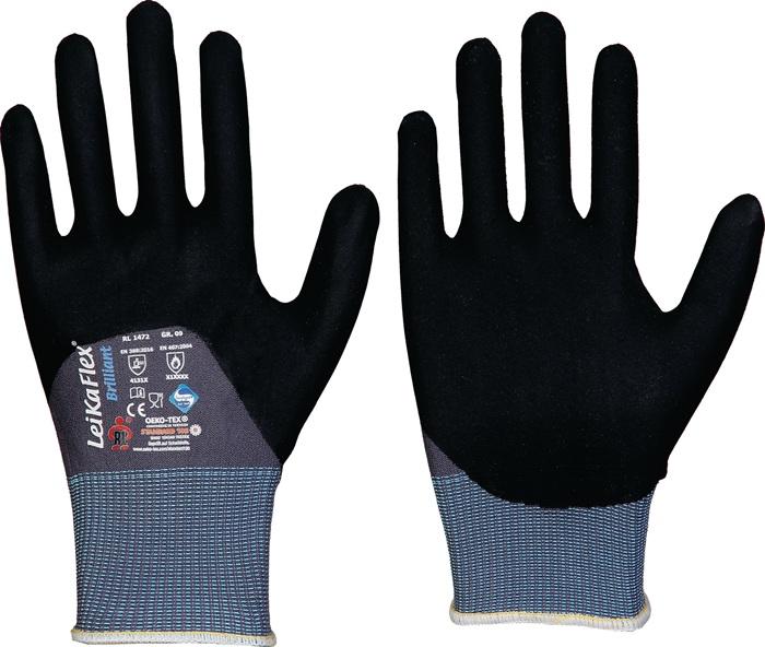 Gant LeikaFlex® Brilliant taille 10 gris/noir catégorie EPI II EN 388/EN 420/EN 407 12 paires LEIPOLD_0