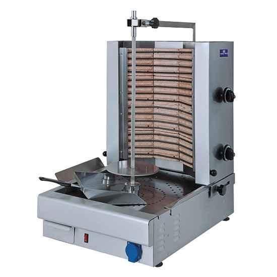 Grill à kebab électrique avec 2 zones de chauffage, moteur inférieur, 30 kg_0