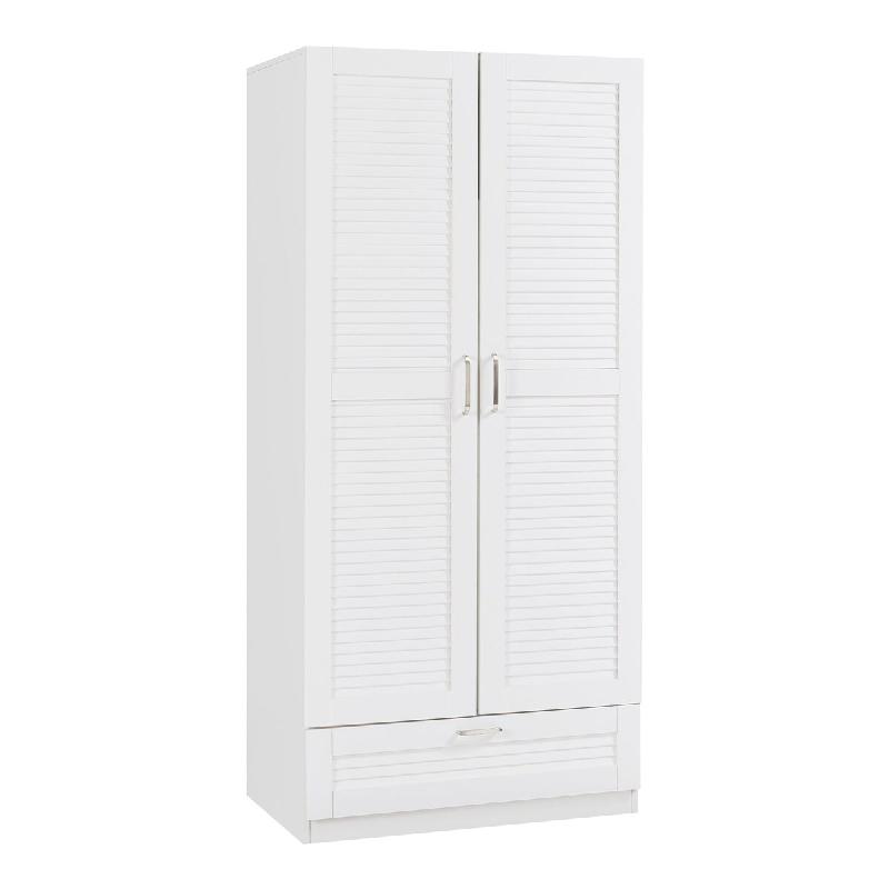 Helloshop26 - Armoire étagère 176 x 80 x 52 cm meuble de rangement de chambre 4 étagères 1 tiroir MDF blanc 03_0008869 - blanc Bois manufacturé 3_0
