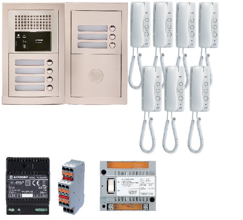 Kit audio programmé 7BP - 7 combinés - alimentation - Pack GT Audio préprogrammé GTBA7E_0