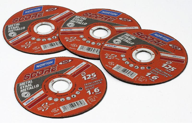 Lot 4+1 disques pour inox norton, diam.125 mm