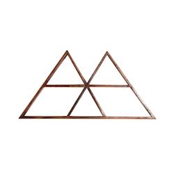 Möbilia Étagère Murale | 2 Triangles | Bois de Manguier | L 70 x P 10 x H 35 cm | Naturel - beige Bois massif 22020006_0