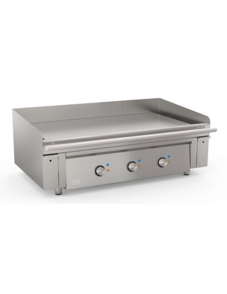 Plancha MIRROR électrique à poser - Référence M1000E - Plaque chrome 18 mm - 3 zones de cuisson - Fabriquée en Espagne_0