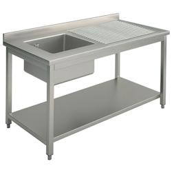 Plonge Inox 1 Bac avec Égouttoir à Droite - 100x600mm - Equipementpro - inox DY-820-E_0