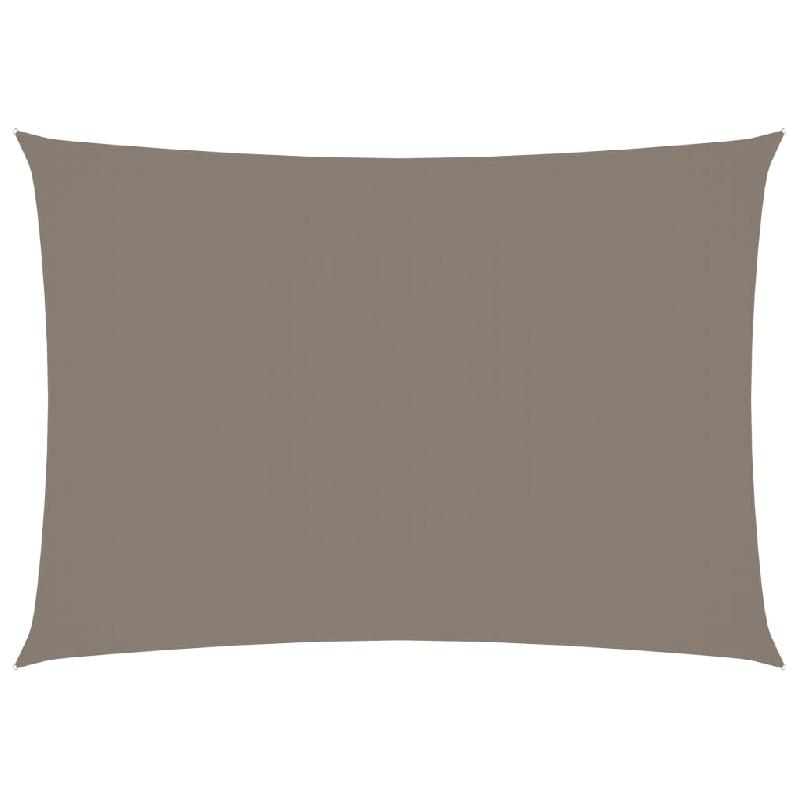 Voile toile d'ombrage parasol rectangulaire 2 x 4,5 m en tissu Oxford taupe - Résistant UV et eau_0