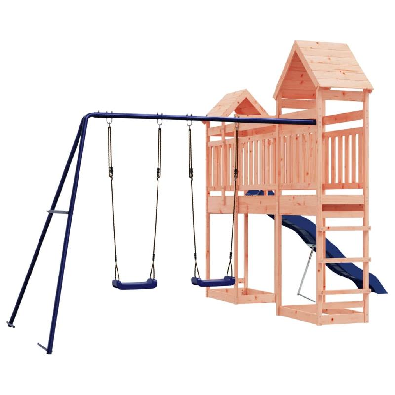 AIRE DE JEUX D\'EXTÉRIEUR BALANÇOIRES TOBOGGAN PORTIQUES ROBUSTE JEUX JARDIN 492 X 358 X 238 CM BOIS MASSIF DE DOUGLAS 02_0004874_0