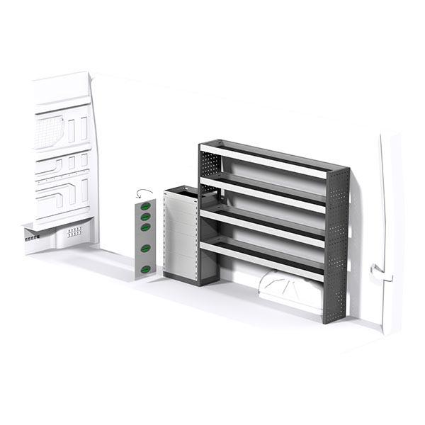Aménagement métal côté droit - 2101mm de longueur, 1440mm de hauteur, 300mm de profondeur - Marque MAN_0