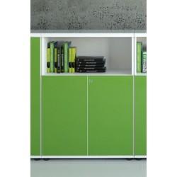 Armoire bibliothèque à portes battantes brillantes - petite niche pour livres - MDD_0