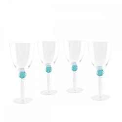 Aulica Verres à vin avec pied en diamant vert - lot de 4 - vert 760901_0