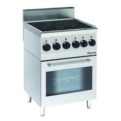 Fourneau vitrocéramique 4 zones radiantes 10,2 kW avec four électrique 2,2 kW - Bartscher - 132870_0