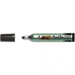 BIC MARQUEUR PERMANENT POINTE BISEAU CORPS MÉTAL GRANDE CONTENANCE ENCRE NOIRE ONYX MARKER 1591
