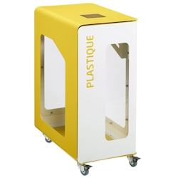 Borne De Tri Support Sac Mobile 90L Cubatri Vigi Plastique Blanc/Jaune - 54797 - Rossignol - 54797_0