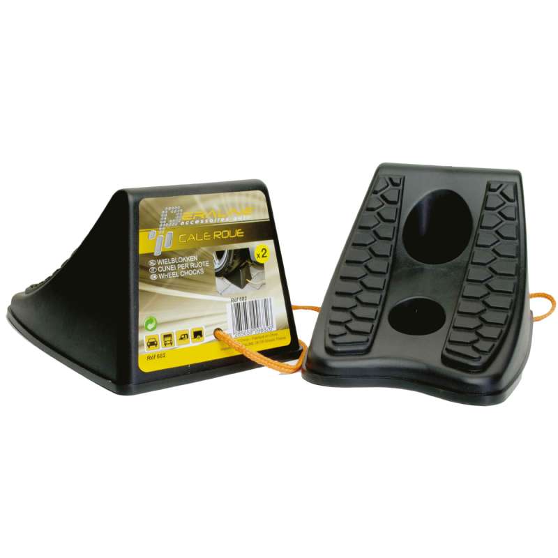 Cales en plastique Peraline pour roue de voiture - 21x12,5x11,5 cm - Lot de 2 - Réf. 9490_0