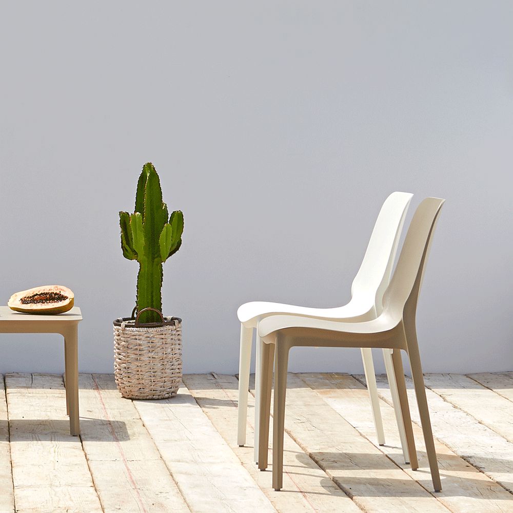 Chaise empilable pour terrasse - Modèle Ginevra - Technopolymère recyclé renforcé fibre de verre - Usage intérieur et extérieur_0