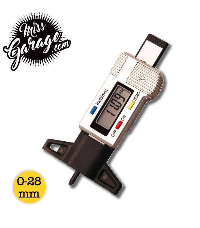 Jauge digitale de profondeur de pneu - MissGarage.com - Plage jusqu'à 28 mm - Norme CE_0