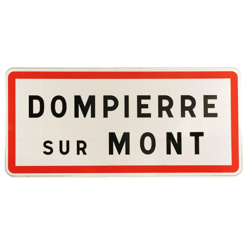 Panneau de localisation entrée agglomération EB10 - 2 lignes, signalisation routière_0