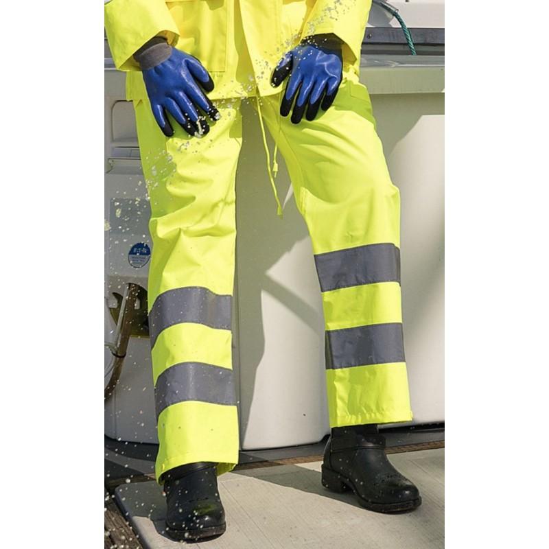 Pantalon de pluie Hurricane haute visibilité - Fluo jaune ou orange - Tailles S à 3XL_0