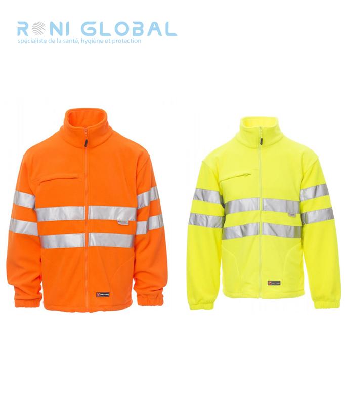 Polaire haute visibilité homme en polyester - Light Payper - avec bandes 3M et multiples poches zippées_0