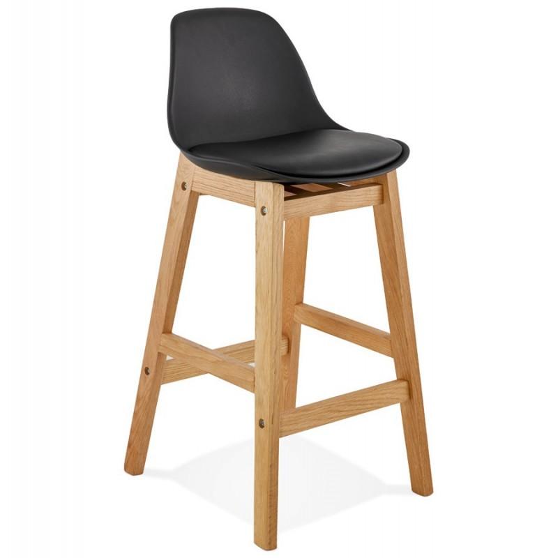 Tabouret de bar scandinave Rita 87 cm noir - Paris Prix - Chêne, Polyuréthane et Polypropylène_0